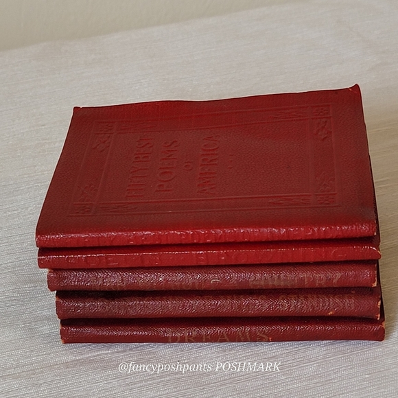 LUXART & LITTLE, MINIATURE LIBRARY lot of 5 vintage books red - Picture 12 of 15